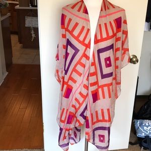 Michael Stars Wrap Cover Up Geometric Print